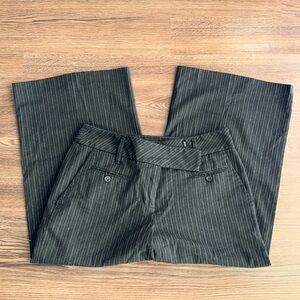 LOFT Black Pinstripe Cropped Pants